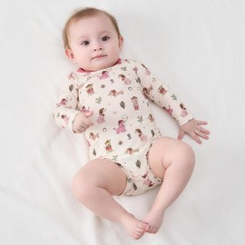 pureborn Baby Girls Viscose From Bamboo Bodysuit Long Sleeve Romper One-Piece Outfit Puppy 0-3 Months