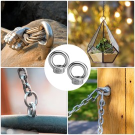 APOMOONS 18 Stück Ringmutter M6, 304 Edelstahl ringschraube M6 für Hebegeräte Zubehör Seilmontage Hebezubehö, Augenmutter Innengewinde für Befestigen Sie hängende Ornamente Blumentöpfe Schaukelständer