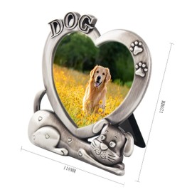 LASODY Metal Dog Photo Picture Tabletop Frame for Dog-Dog Photo Gift