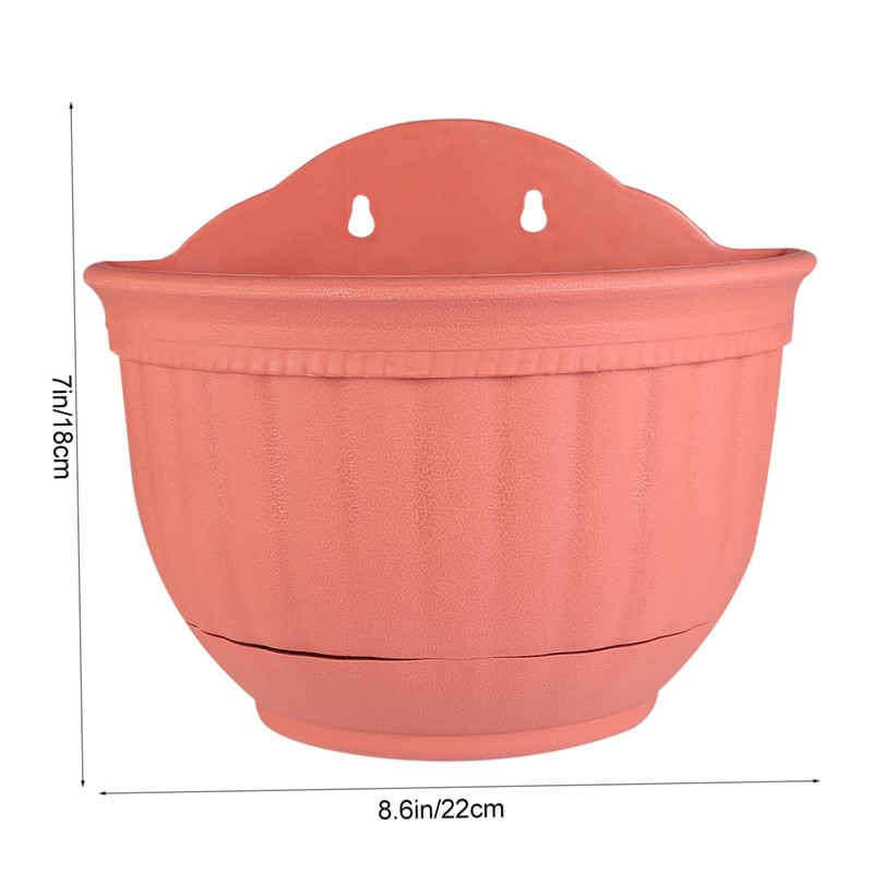BESPORTBLE Semi-Circular Flower Pot Wall Hanging Imitation Leather Planter Home