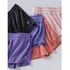4 Pack: Girls Athletic Shorts with Pockets, 3" Dry Fit