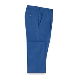 Paul Fredrick Men's Wool Stretch Bengaline Pleated Suit Pants French Blue 38