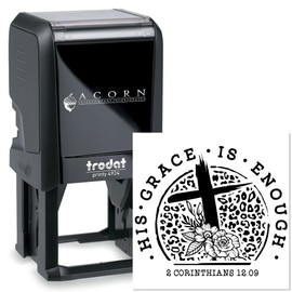 Religious Planner Stamp Self-Inking Motivational Christian Faith Stamper - His Grace Sparkles with Joyful Charm Daily Devotional Journal Bible Study Prayer Organizer Inspiration Accessory 1-5/8