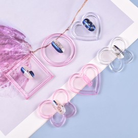 KADS 4Pcs Nail Practice Stand Nail Art Display Stand Holder Fingernail Nail Art Training Practice Stand Manicure Tool for Home and Salon Use (Pink, 4Pcs)