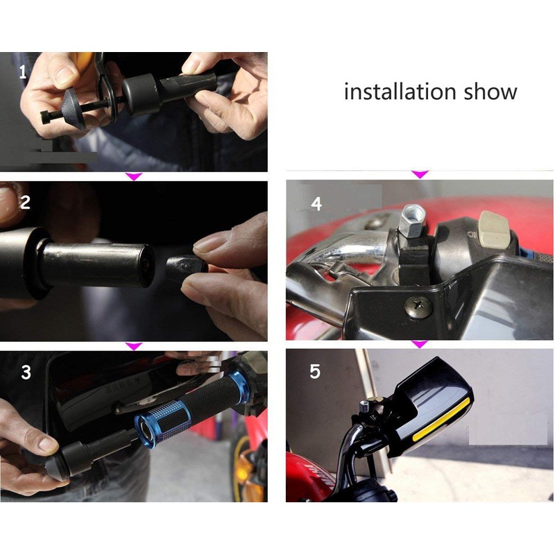 ICTRONIX Pair Grey 7/8" 22mm Motorcycle Handlebar Handguard Handle Protector