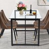 FurnitureR Modern Glass Dining Table, 47.2 Inch Elegant Rectangular Multipurpose