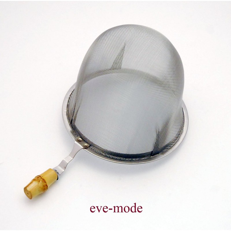 eve-mode 18-8 Stainless Steel Tea Strainer with Genuine Bamboo Handle