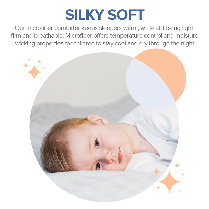 Continental Bedding Toddler Comforter, Microfiber Duvet Insert, Sleep Blanket with