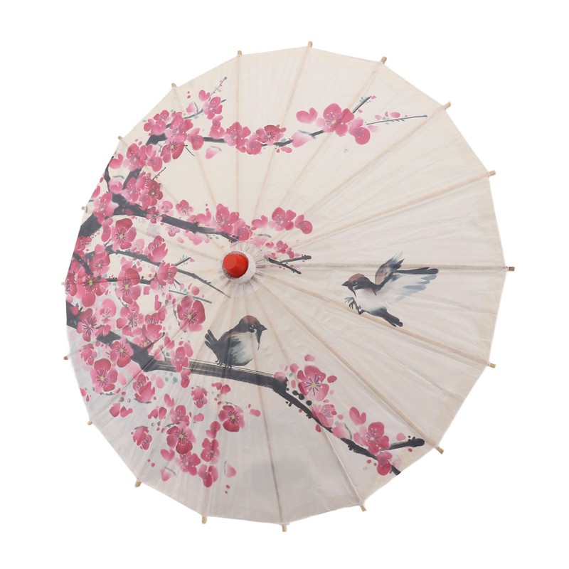 Chinese Oiled Paper Umbrella Handmade Paper Umbrella with Wood Handle