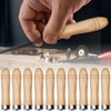 10Pcs Wooden File Handle, Safety File Handle with Metal Safety