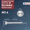 Kozelo 50pcs Socket Head Cap Screws - [M1.4-0.3 x 12mm]