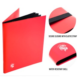 FANTASY CLUB | 9-Pocket Trading Card Binder – Elevate Your Collection with a Lightweight Red (PP) Album Featuring Elastic Strap Closure | Holds 360 Standard Size Cards (66 x 91mm| Acid and PVC Free