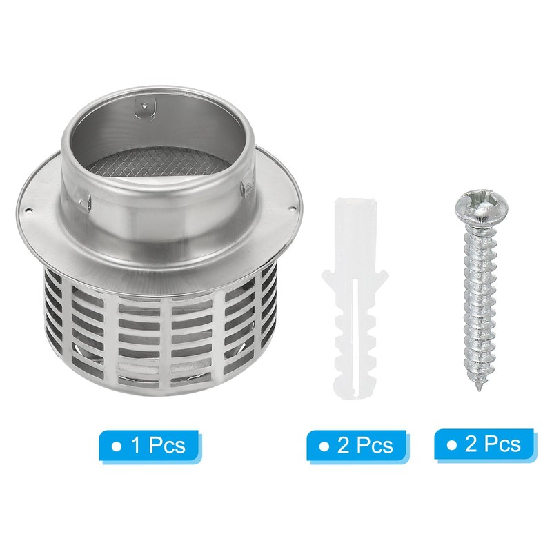 PATIKIL 4" 304 Stainless Steel Vent Cover, Exterior Wall Round