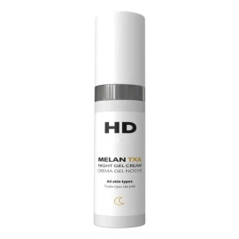 HD Cosmetic Melan TXA Crema Gel Noche 50ml Unifica Tono Apariencia Manchas Ilumina Piel Hidratación Nocturna Textura Ligera Uso Nocturno