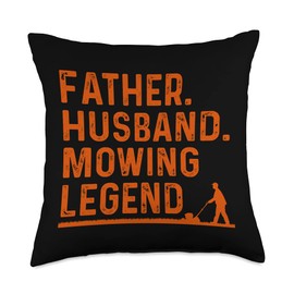 Cool Lawn Mowing For Men Father Lawn Care Gardening Husband Throw Pillow