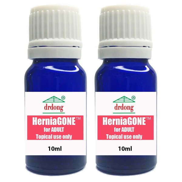 HerniaGONE for ADULT, 2 PACK - Essential oil blend, Easy to apply topically, Tested for 50+ years, Natural remedy for adult hernias, Try it for 1-2 weeks before seeing a doctor