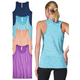 Ultra Performance Womens Athletic Workout Tank Tops 4 Pack Women's Running Shirts Casual Loose fit Gym Tanks for Women