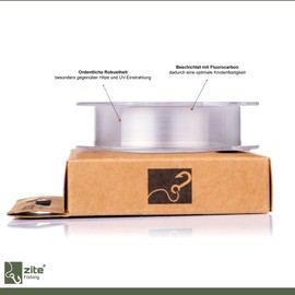 Zite Fishing Fluorocarbon Leader Line Zander Fishing - Monofilament Fishing Line Coated 0.35 mm - 30 m Fishing Line for Spin Fishing