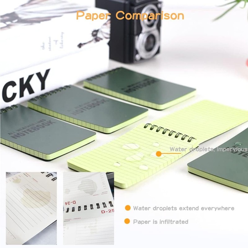 MOAMUN 20 Pack Waterproof Notebook, All Weather Shower Pocket Size