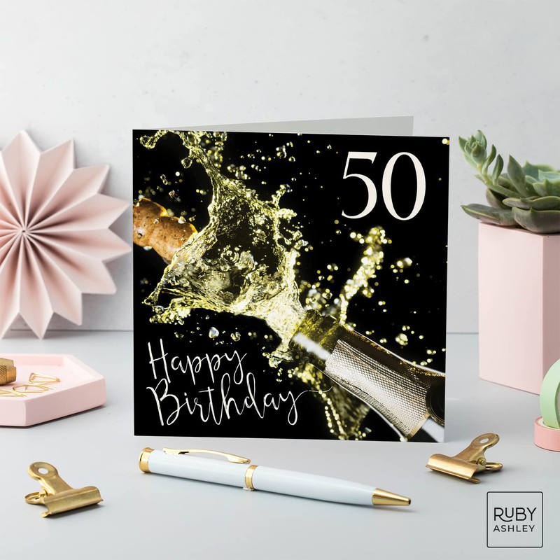 Ruby Ashley 50th Birthday Card for Women & Men Recyclable