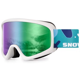 SNOWER Kids Ski Goggles, Anti-Fog Snow Goggles with OTG Design, 100% UV Protection, HD Lens for Kids Boys Girls
