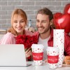 Whaline 50Pcs Valentine Disposable Coffee Cups With Lids And Sleeves