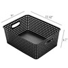 Eslite Plastic Storage Baskets for Organizing,11.42"X9"X4.7",Pack of 4 (Black)