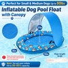 55 x 35 Inch Inflatable Dog Pool Float with Sunshade