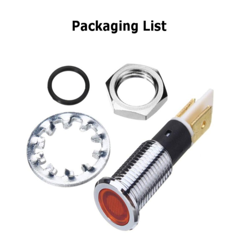 Alamor 12V 10mm LED Dashboard Dash Indicator Warning Signal Light