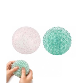 2PCS Crunchy Squishy Ornament, Pink and Green Tactile Tools, Handheld Relaxation Tools for Office Use and Home