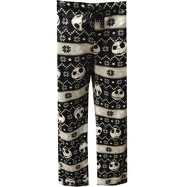 MJC Womens Nightmare Before Christmas Jack Skellington Fair Isle Plush Lounge Pant (Large)