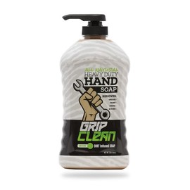 Grip Clean | Hand Cleaner for Auto Mechanics - Heavy Duty Pumice Soap, Dirt-Infused Hand Soap Absorbs Grease/Oil, Stains, Odors & More. All Natural Soap with Moisturizing Ingredients.(Pump Top) Cleansing Coconut