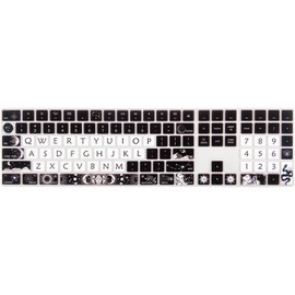 Cute Silicone Keyboard Cover for Apple iMac Magic Keyboard (Model: A1843, 2017 2018 Release) with Numeric Keypad, Cute Print Keyboard Skin, US Layout, Sun and Moon