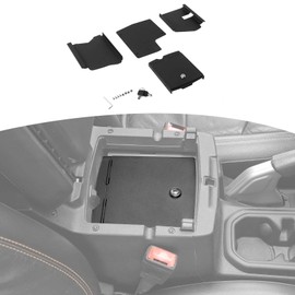 JOSHELA for Wrangler JL Center Console Organizer Gun Safe Box with Key Lock for Jeep Wrangler JL JLU 2018-Present for Gladiator JT 2020-Present Black Storage Accessories