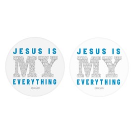 Kerusso Automobile Cup Holder Accessory Decorative Car Coaster Standard 2.65 Inch Absorbent Ceramic Jesus is My Everything Set of 2