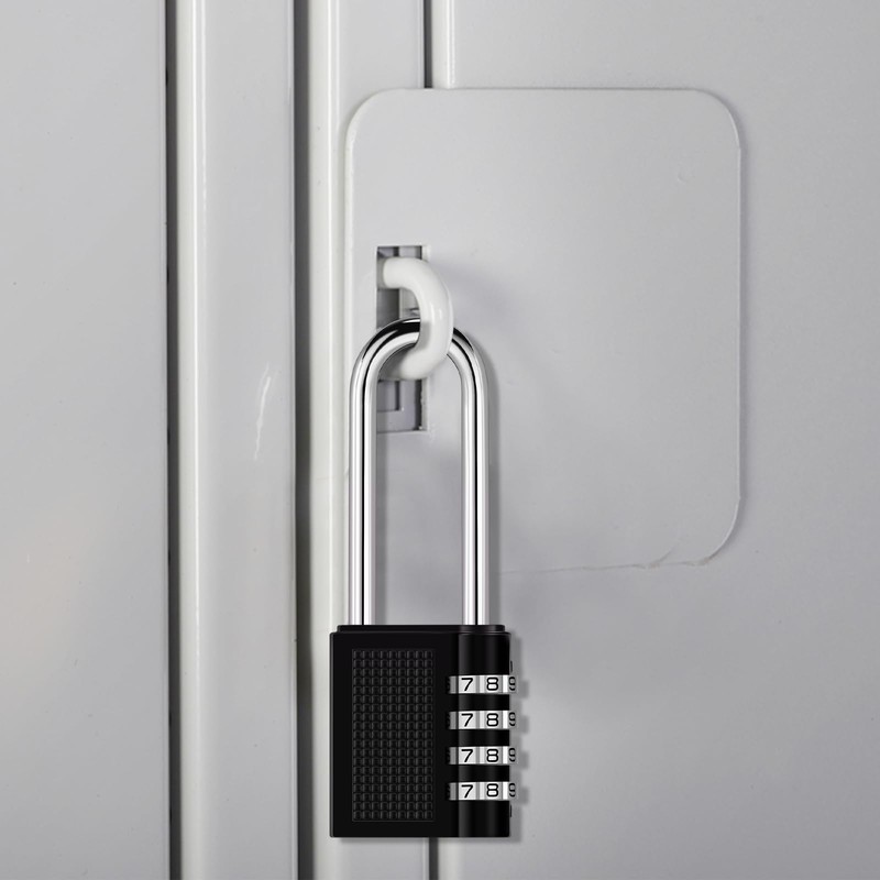Oderra Padlock, 4 Digit Combination Padlock, Long Outdoor Padlock, Designed
