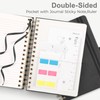 RETTACY Graph Paper A5 Notebook- Thick Grid Notebook Leather Hardcover,Spiral