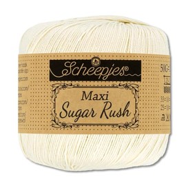 Frida's Wollhaus Scheepjes 50 g Maxi Sugar Rush Crochet Yarn Fillet Crochet Cotton 87 Colours (130 | Old Lace)