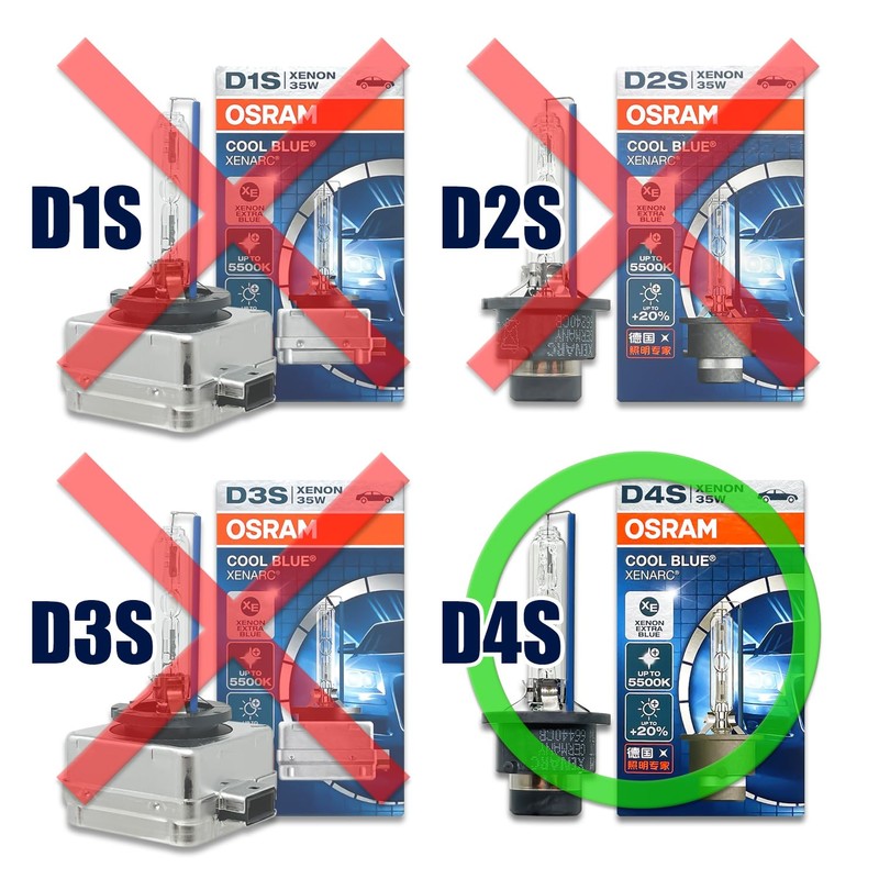 OSRAM Xenarc D4S Cool Blue HID Xenon Headlight Bulbs 66440CB