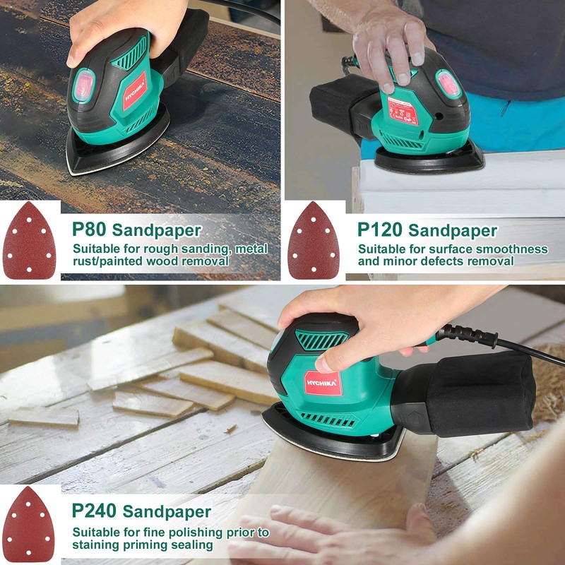 HYCHIKA Detail Sander, 14,000 OPM Compact Electric Sander Tool with