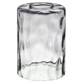Smoky Grey Glass Lamp Shade Replacement Only, Cylinder Water Ropple 1-5/8 Inch Fitter, 4"D x 4"W x 5.5"H Lampshade Globe Cover for Table Lamp, Ceiling Fixture Chandelier Pendant Light Wall Sconce