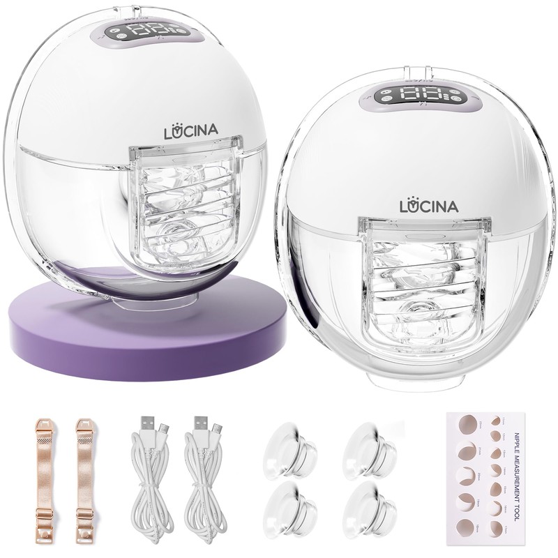 Breast Pump Hands Free, Wearable Breastfeeding Pump with 4 Modes
