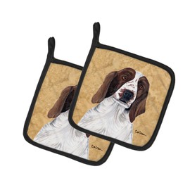 Caroline's Treasures SC9131PTHD Springer Spaniel Wipe Your Paws Pair of Pot Holders Kitchen Heat Resistant Pot Holders Sets Oven Hot Pads for Cooking Baking BBQ, 7 1/2 x 7 1/2