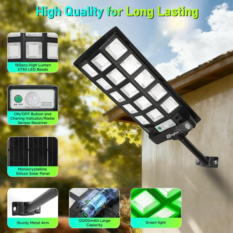 BINGLUX Hog Lights for Night Hunting - 20000LM Solar Powered