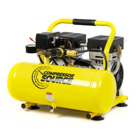 Compressor Source 2 Gallon Portable Air Compressor 4.9 CFM 125 PSI Max 1 HP Oil-Free 66dB Quiet
