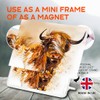 Classic Rectangle Magnet with Stand - Highland Cow Cattle Art