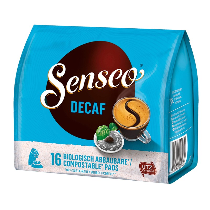 Senseo Decaf Kaffeepads Entkoffeiniert neues Design, 4er Pack, 4 x