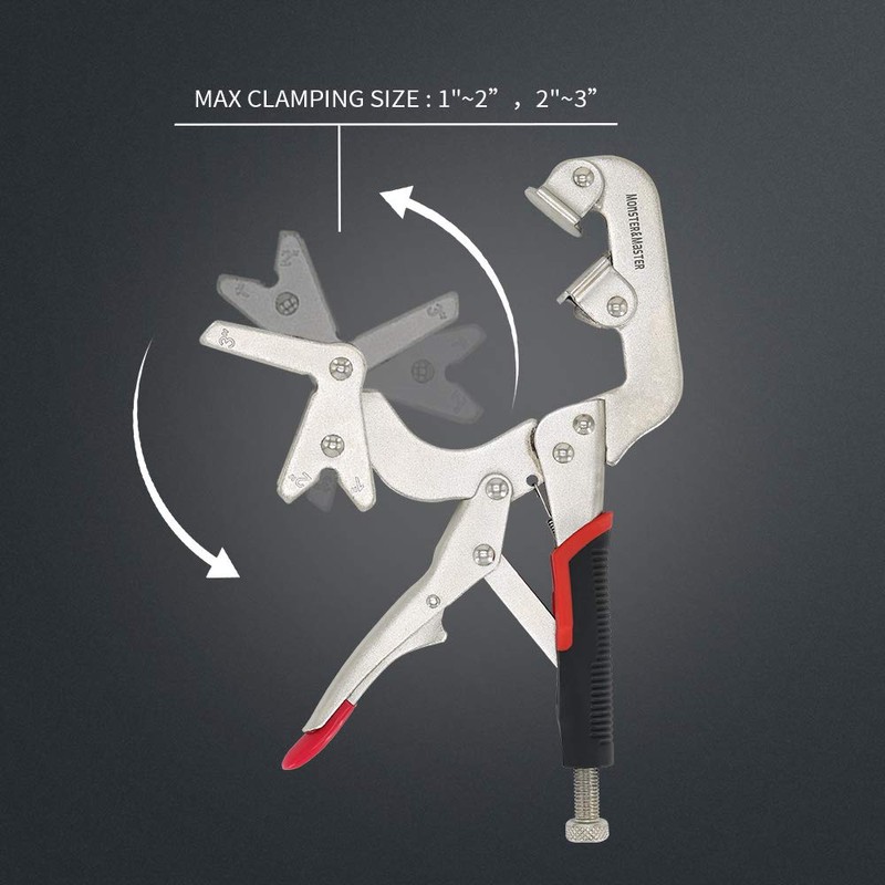 Monster & Master Welding Pipe Plier Clamp, Fast Release, C-Clamp