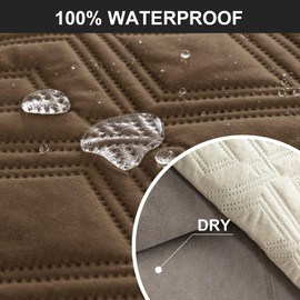 Genina Waterproof Recliner Chair Covers with Arms Recliner Sofa Cover for Living Room, Reclining Chair with Pocket, Washable Sofa Chair Cover Furniture Protectors Covers for Dog Pets