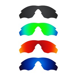 Alphax 4 Pair Polarized Replacement Lenses for Oakley M2 Frame XL OO9343 - Black+Green+Red+Deep Water